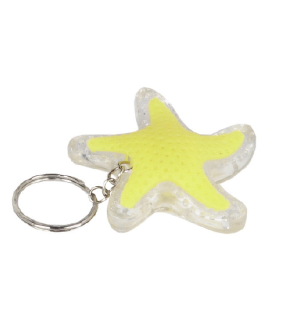 Set 4 Pezzi Mini Torcia Led Portachiavi A Forma Di Stella Tascabile 50mm Dt-2145         