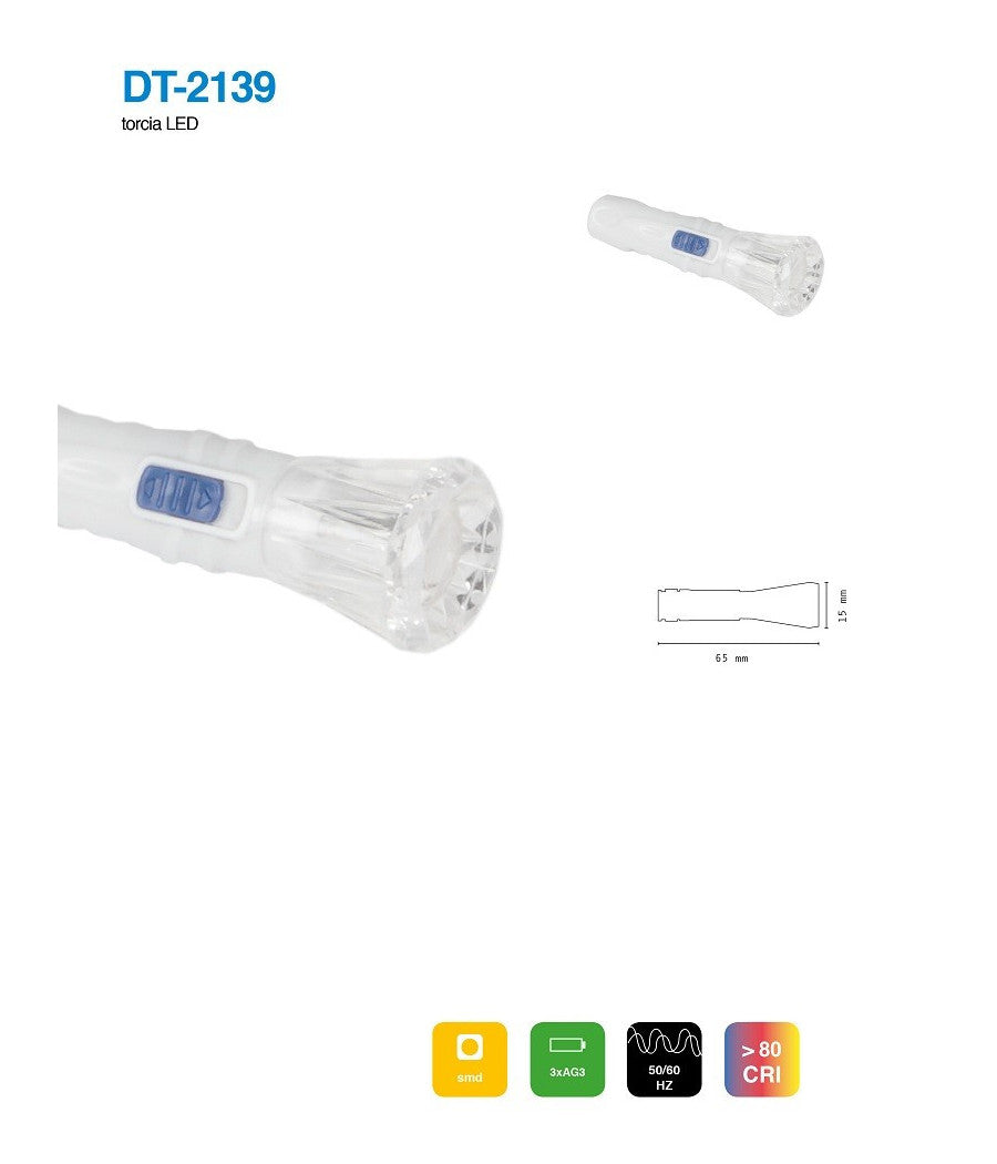 Set 4 Pezzi Mini Torcia Led Portachiavi Tascabile Resistente Portatile Dt-2139         