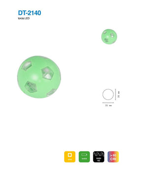 Set 4 Pezzi Mini Torcia Portachiavi Led Pallone Da Calcio 35mm Tascabile Dt-2140         