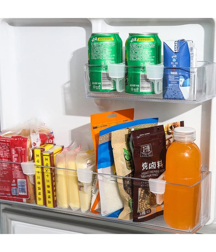 Set 4 Pezzi Organizzatori Divisori Scomparti In Plastica Per Frigorifero Cucina         