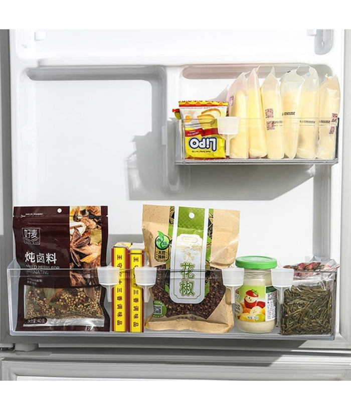 Set 4 Pezzi Organizzatori Divisori Scomparti In Plastica Per Frigorifero Cucina         