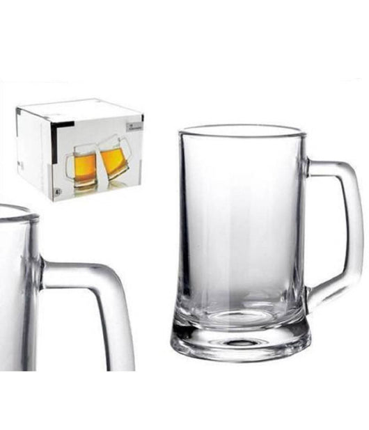 Set 4 Pezzi Servizio Boccali Bicchieri Per Birra In Vetro 43 Cl         