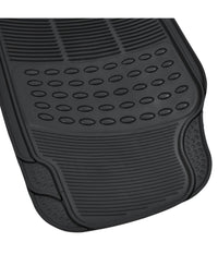 Set 4 Pezzi Tappeti Per Auto Tappetini Universali In Gomma Sintetica Pvc Nero         