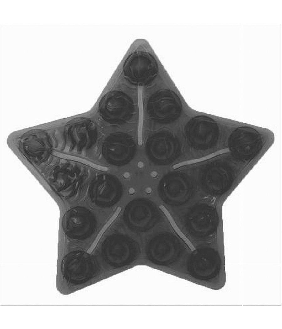 Set 4 Pezzi Tappetini Antiscivolo Nero Stella Per Doccia Vasca Con Ventosa 69767         