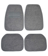 Set 4 Pezzi Tappetini Tappetino Moquette Grigio Tessuto Auto Antiscivolo         
