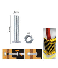 Set 4 Pezzi Viti Vite Testa A Croce Piatta 8 X 30 Mm Con Dado Esagonale M8 90948         