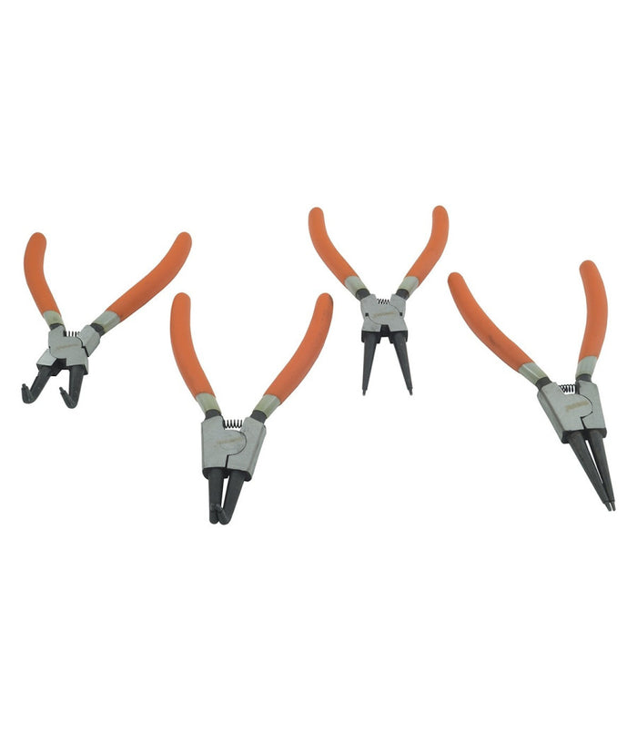 Set 4 Pinze Circolari Anelli Elastici Interni Esterni 180mm Dritte E Angolo 90°         