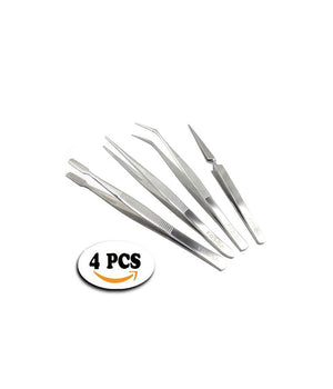 Set 4 Pinzette In Accaio Inossidabile Per Sopraciglie Sopra Ciglie Mackup Beauty         