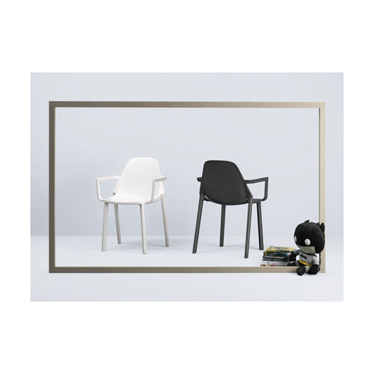 SET 4 POLTRONA PIU' CON BRACCIOLI TECNOPOLIMERO SCAB DESIGN MADE IN ITALY - Lino 11