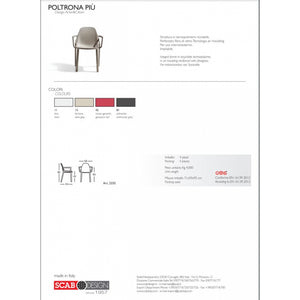 SET 4 POLTRONA PIU' CON BRACCIOLI TECNOPOLIMERO SCAB DESIGN MADE IN ITALY - Antracite 81
