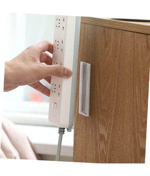 Set 4 Portaprese Porta Presa A Parete Supporto Senza Punzonatura Per Ciabatta         