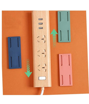 Set 4 Portaprese Porta Presa A Parete Supporto Senza Punzonatura Per Ciabatta         