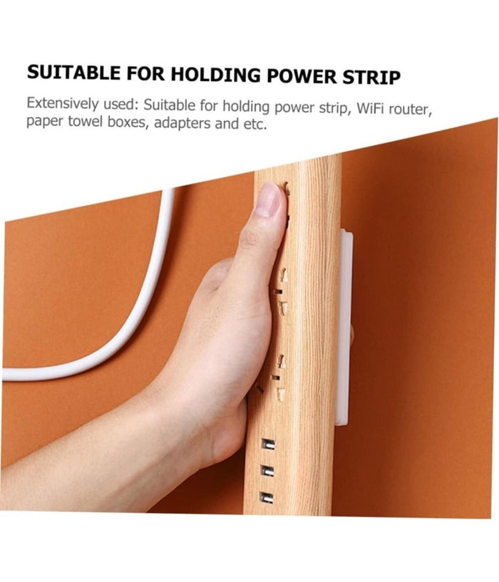 Set 4 Portaprese Porta Presa A Parete Supporto Senza Punzonatura Per Ciabatta         