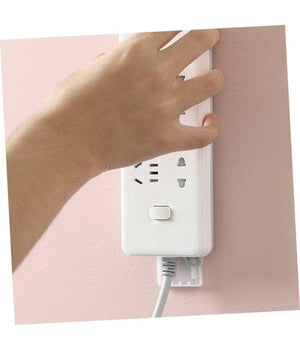 Set 4 Portaprese Porta Presa A Parete Supporto Senza Punzonatura Per Ciabatta         