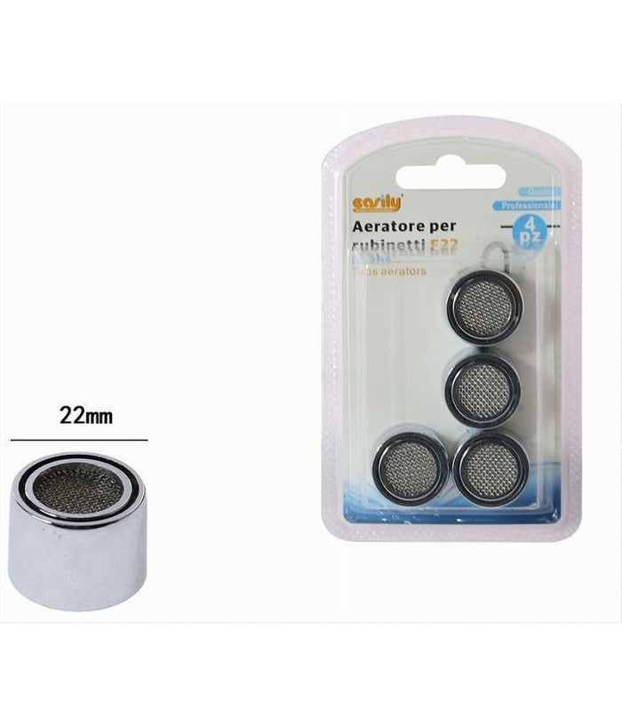Set 4 Pz Aeratore Per Rubinetto F22 In Abs Rompigetto Filtro Bagno Cucina 59036         