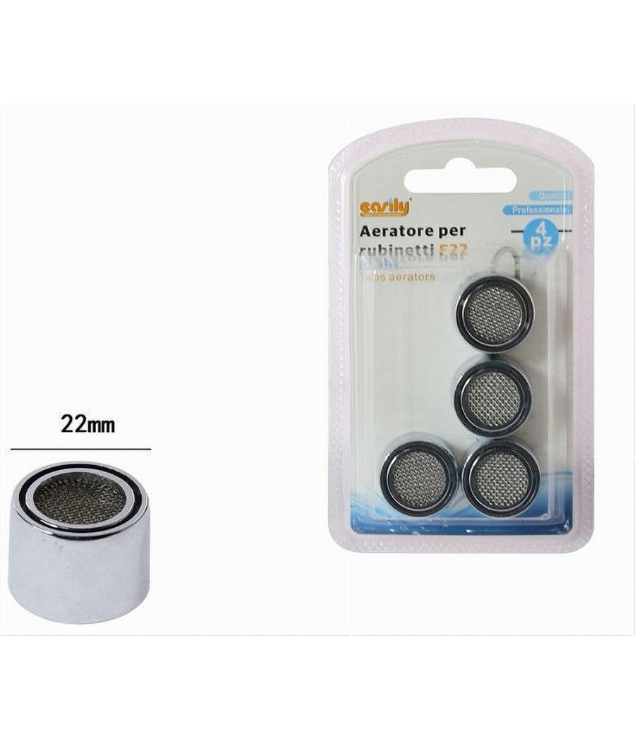 Set 4 Pz Aeratore Per Rubinetto F22 In Abs Rompigetto Filtro Bagno Cucina 59036         