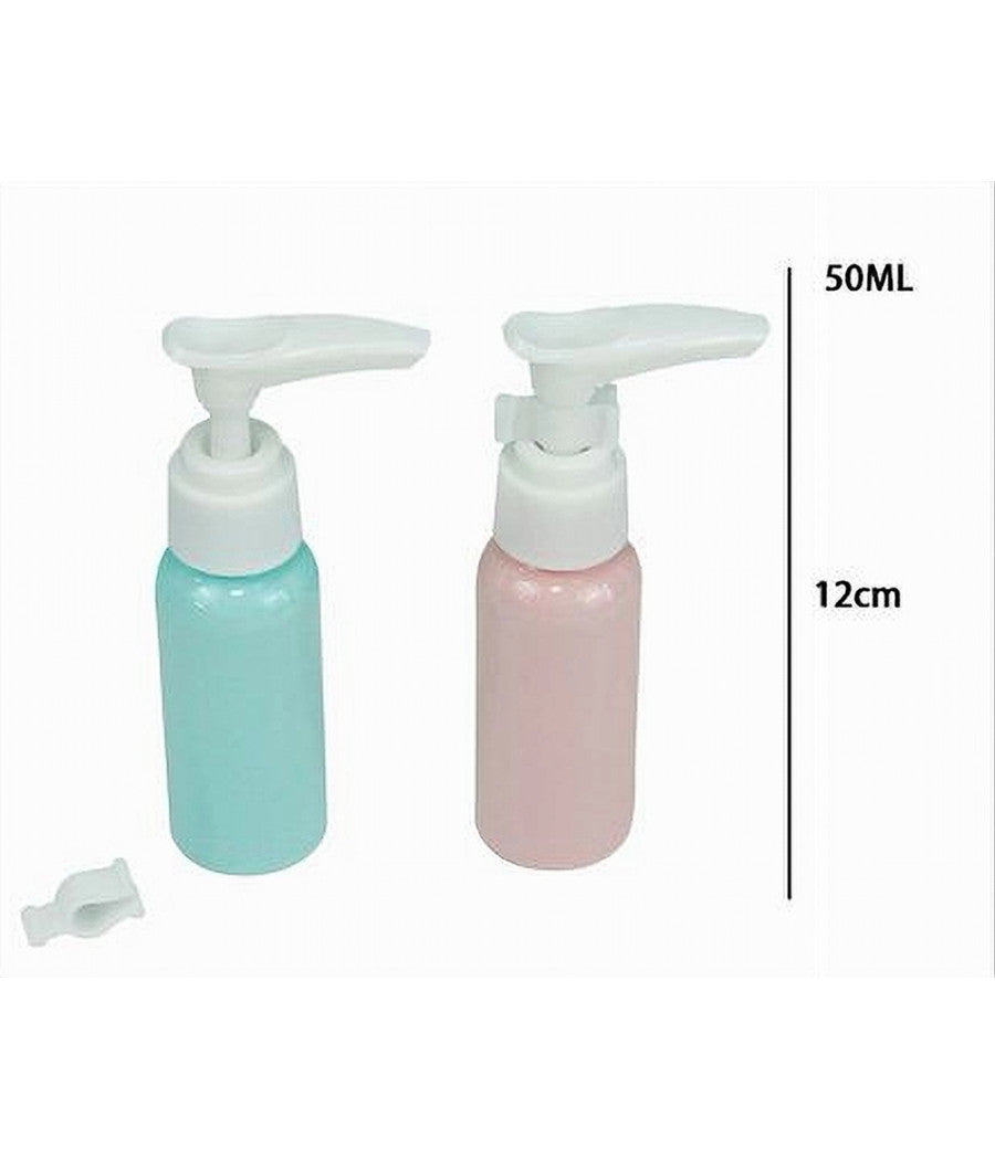 Set 4 Pz Bottiglia Da Viaggio Flacone Vuoto 50ml Con Erogatore Per Lozione 79377         