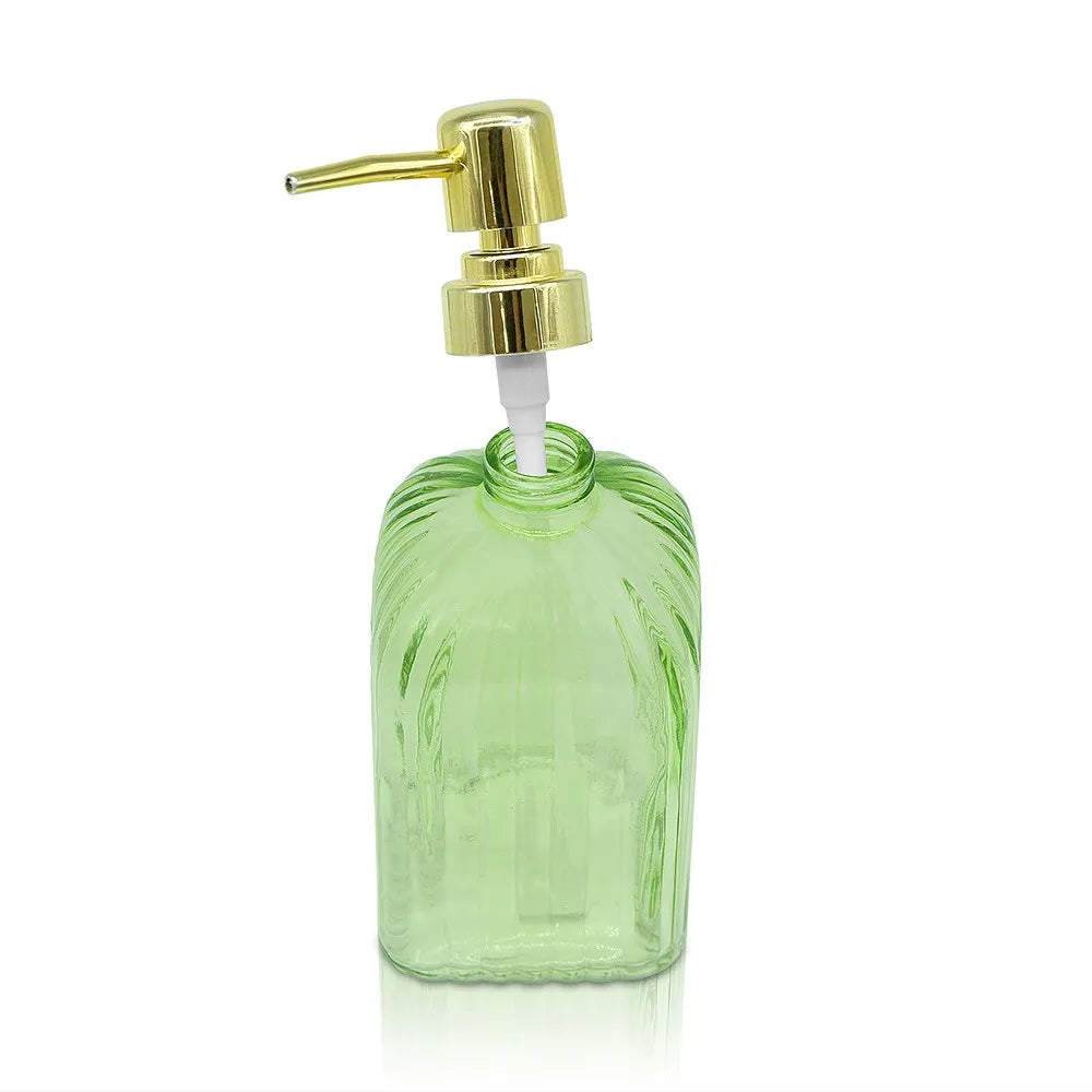 Set 4 pz dispensatore sapone liquido in vetro colorato con capacità 400 ml