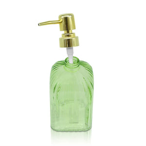 Set 4 pz dispensatore sapone liquido in vetro colorato con capacità 400 ml