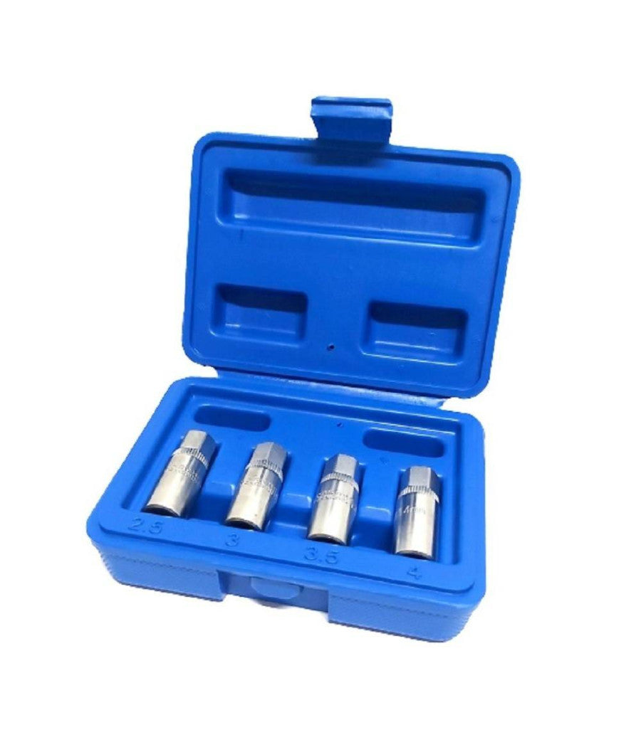 Set 4 Pz Estrattori Per Prigionieri A Rullo Rimozione Vite Spezzate Attacco 1/4"         