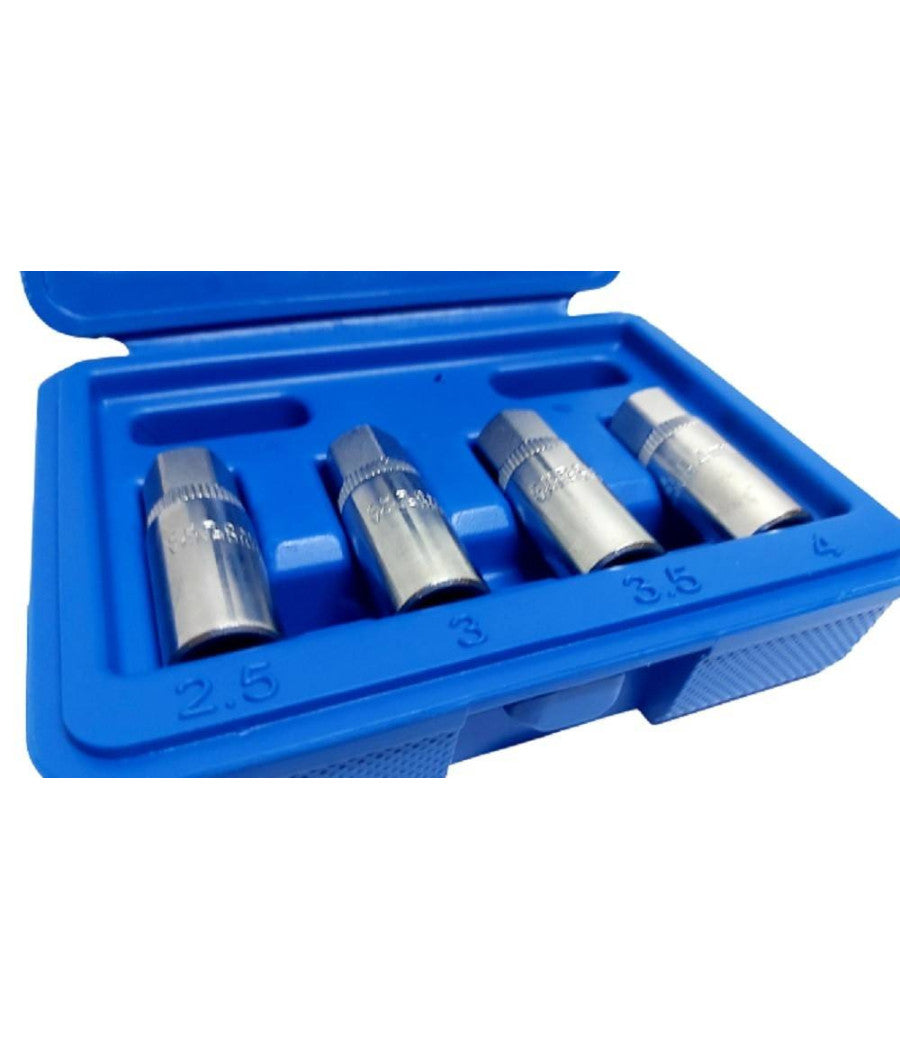 Set 4 Pz Estrattori Per Prigionieri A Rullo Rimozione Vite Spezzate Attacco 1/4"         