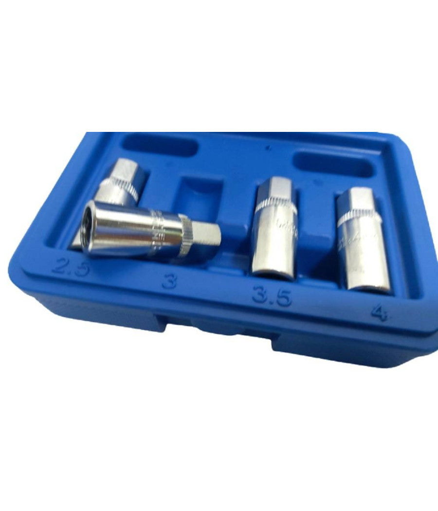 Set 4 Pz Estrattori Per Prigionieri A Rullo Rimozione Vite Spezzate Attacco 1/4"         