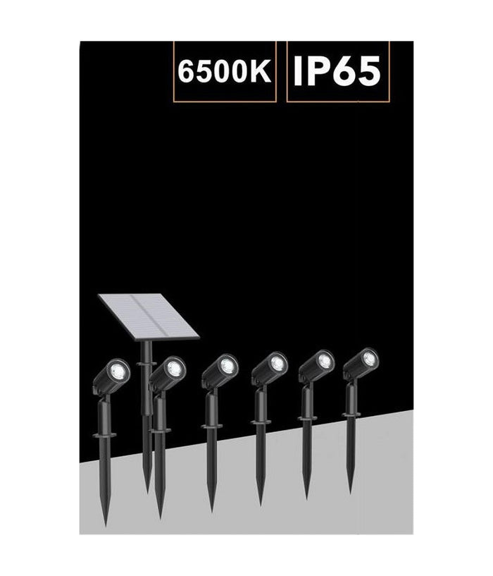 Set 4 Pz Faretti Led A Picchetto Con Pannello Solare Luce Fredda Calda Ip65 Ly04  -bianco Freddo      -