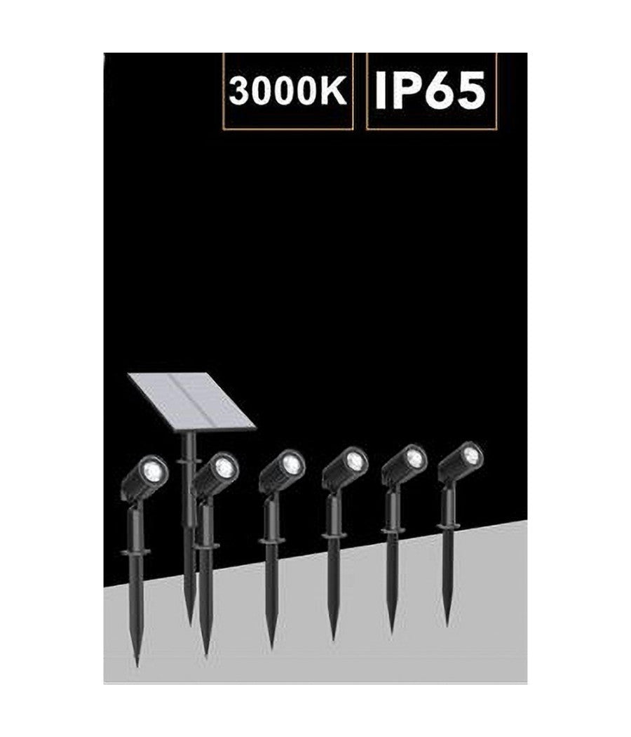 Set 4 Pz Faretti Led A Picchetto Con Pannello Solare Luce Fredda Calda Ip65 Ly04         