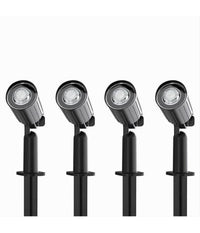 Set 4 Pz Faretti Led A Picchetto Con Pannello Solare Luce Fredda Calda Ip65 Ly04  -bianco Freddo      -