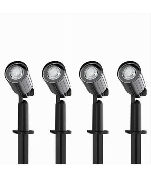 Set 4 Pz Faretti Led A Picchetto Con Pannello Solare Luce Fredda Calda Ip65 Ly04  -bianco Freddo      -