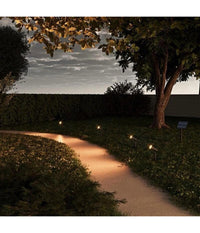 Set 4 Pz Faretti Led A Picchetto Con Pannello Solare Luce Fredda Calda Ip65 Ly04         