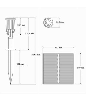 Set 4 Pz Faretti Led A Picchetto Con Pannello Solare Luce Fredda Calda Ip65 Ly04  -bianco Caldo      -