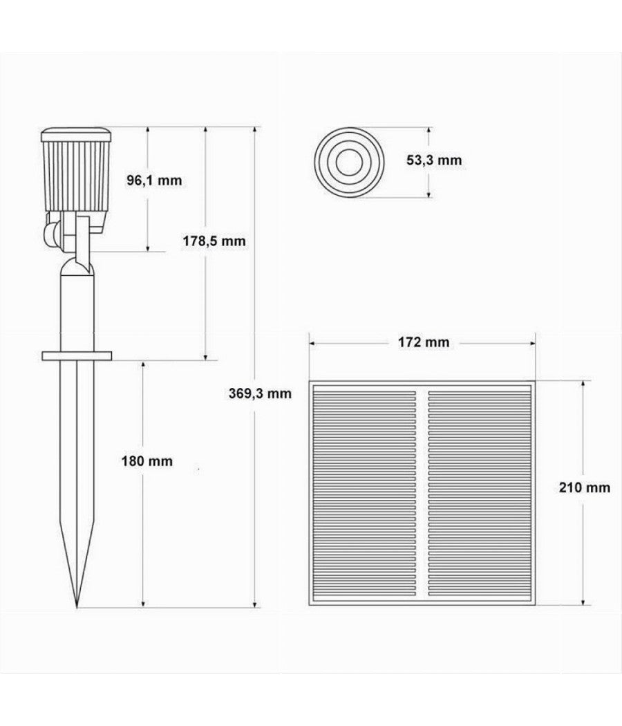 Set 4 Pz Faretti Led A Picchetto Con Pannello Solare Luce Fredda Calda Ip65 Ly04  -bianco Caldo      -