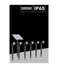 Set 4 Pz Faretti Led A Picchetto Con Pannello Solare Luce Fredda Calda Ip65 Ly04         