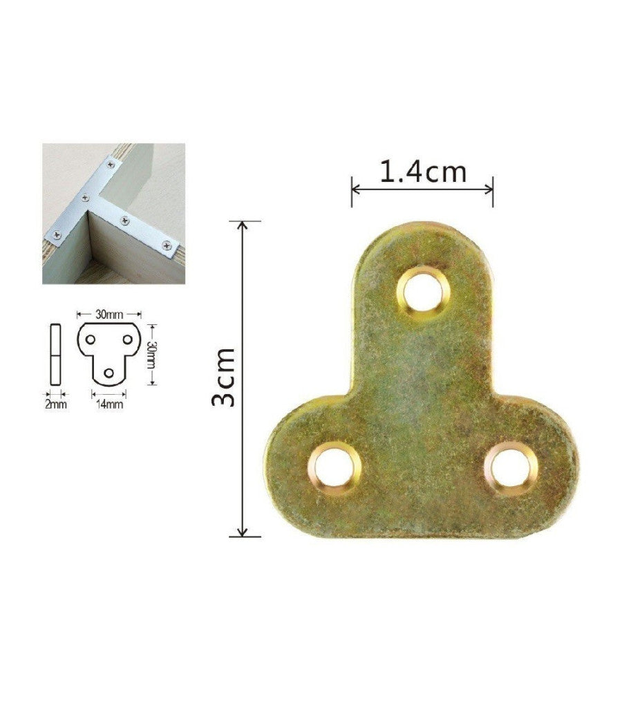 Set 4 Pz Lastrina Lastrine Ad Angolo Forma T 30x14x2mm Con Viti Per Mobili 91222         