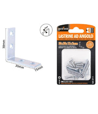 Set 4 Pz Lastrine Ad Angolo Lastrina Angolare 30x30x15x2mm Con Viti Mobili 57111         