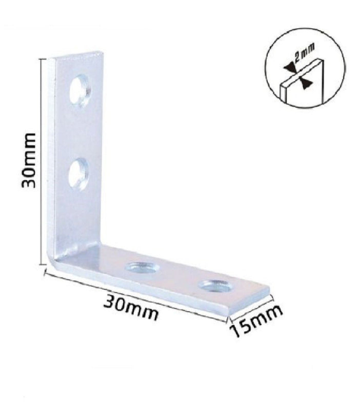 Set 4 Pz Lastrine Ad Angolo Lastrina Angolare 30x30x15x2mm Con Viti Mobili 57111         