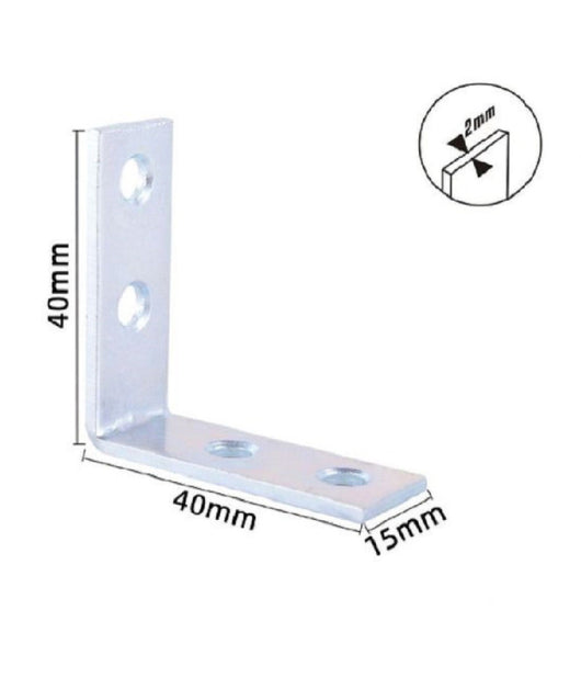 Set 4 Pz Lastrine Ad Angolo Lastrina Angolare 40x40x15x2mm Con Viti Mobili 57112         