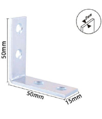 Set 4 Pz Lastrine Ad Angolo Lastrina Angolare 50x50x15x2mm Con Viti Mobili 57113         