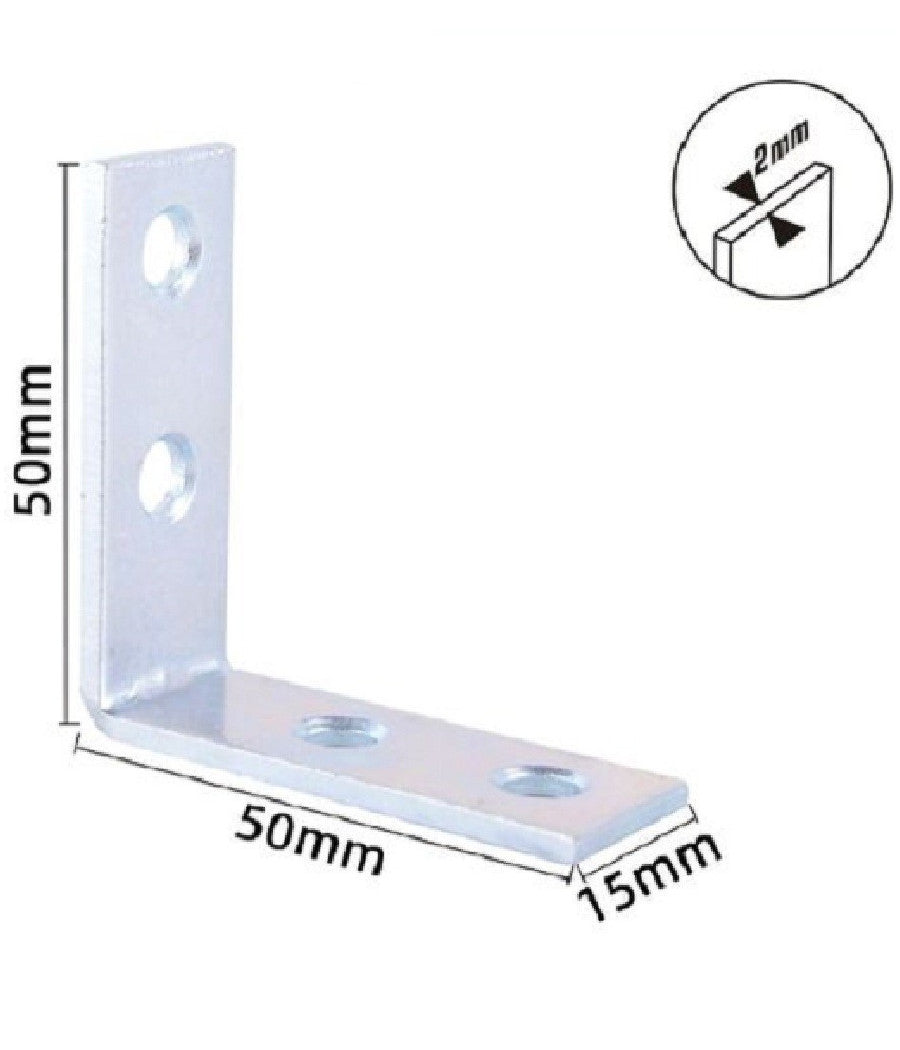 Set 4 Pz Lastrine Ad Angolo Lastrina Angolare 50x50x15x2mm Con Viti Mobili 57113         