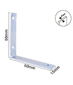 Set 4 Pz Lastrine Ad Angolo Lastrina Angolare 60x60x15x2mm Con Viti Mobili 57114         