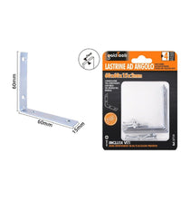 Set 4 Pz Lastrine Ad Angolo Lastrina Angolare 60x60x15x2mm Con Viti Mobili 57114         