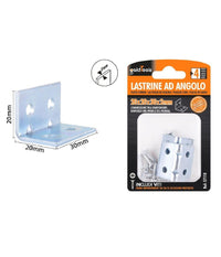 Set 4 Pz Lastrine Lastrina Ad Angolo Angolare 20x20x30x2mm Con Viti Mobili 57118         