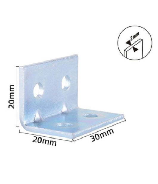 Set 4 Pz Lastrine Lastrina Ad Angolo Angolare 20x20x30x2mm Con Viti Mobili 57118         