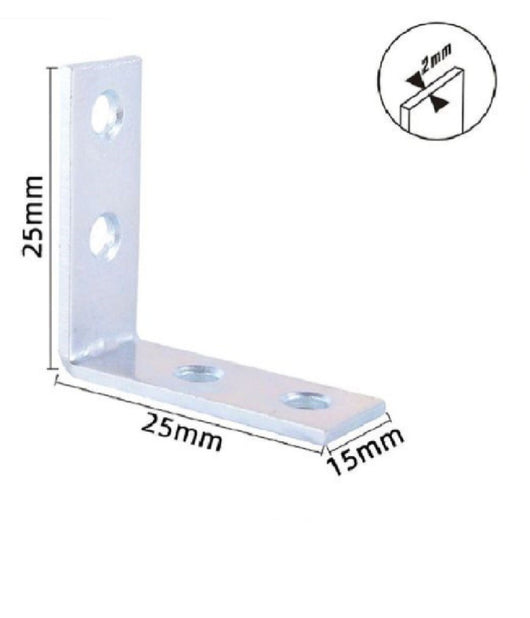 Set 4 Pz Lastrine Lastrina Ad Angolo Angolare 25x25x15x2mm Con Viti Mobili 57110         