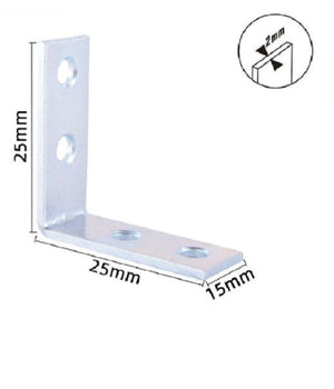 Set 4 Pz Lastrine Lastrina Ad Angolo Angolare 25x25x15x2mm Con Viti Mobili 57110         