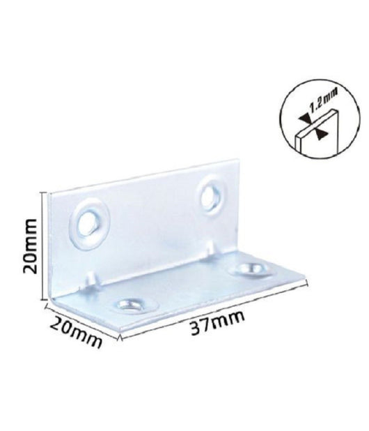 Set 4 Pz Lastrine Lastrina Ad Angolo Angolare 37x20x20x1.2 Mm Viti Mobili 57127         