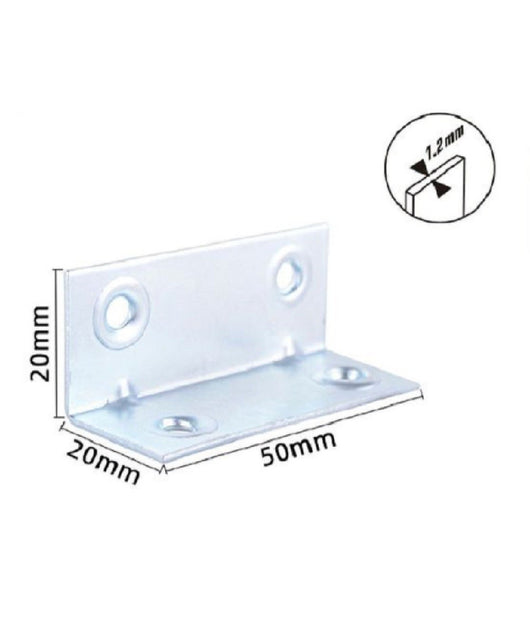 Set 4 Pz Lastrine Lastrina Ad Angolo Angolare 50x20x20x1.2 Mm Viti Mobili 57128         