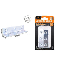Set 4 Pz Lastrine Lastrina Ad Angolo Angolare 67x20x20x1.2mm Viti Mobili 57129         