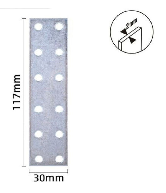 Set 4 Pz Lastrine Lastrina Piastra Di Giunzione 117x30x2mm Con Viti Mobili 57140         